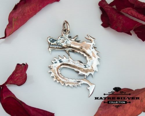925 Solid Sterling Silver Charm Fantasy Dragon Gothic Pendant Jewelry Gift, Silver Dragon, Dragon Gift, Sterling Dragon, Silver Dragon Charm - Image 8