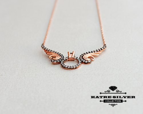 Angel Winged Solitaire Ring Necklace, Angel Wings Necklace, Angel Wing Pendant, Solitaire Pendant, Solitaire Necklace, Wing Necklace, Angel - Image 6