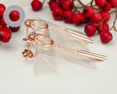 Dainty Dangle Gold Bar Earrings, Bar Earrings, Dainty Earring, Everyday Earrings, Dangle Earring, Gift for Her, Long Earrings, Earrings - Image 4