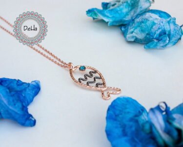 Aquamarine Fish Charm Necklace, Aquamarine Pendant, Fish Pendant, Aquamarine Jewelry, Summer Necklace, Ocean Necklace, Necklace for Gift - Image 2