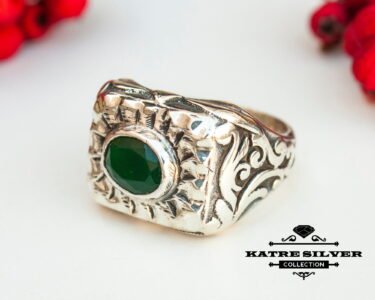 Antique Vintage Silver Green Jade Ring, Jade Ring, Jade Jewelry, Statement Ring, Green Stone Ring, Green Ring, Boho Ring, Vintage Ring, Jade - Image 4