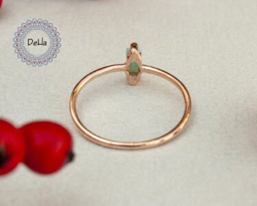 Blue Baguette Cut Ring, Cz Stackable Ring, Baguette Ring, Minimal Ring, Dainty Ring, Delicate Ring, Minimalist Jewelry, Rose Gold Ring - Image 7