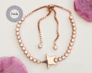 star bracelet 925 sterling silver rose gold adjustable