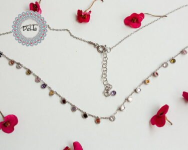 Cz Dangle Necklace, Multicolor Necklace, Dangle Necklace, Multi Colored, Cz Necklace, Colorful Necklace, Dangling Necklace, Summer Necklace - Image 5