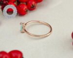 Blue Baguette Cut Ring, Cz Stackable Ring, Baguette Ring, Minimal Ring, Dainty Ring, Delicate Ring, Minimalist Jewelry, Rose Gold Ring - Image 6