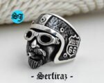 925 Sterling Silver Route 66 Ring, Biker Jewelry, Vintage Mens Ring, Heavy Mens Ring, Motorcycle Ring, Gothic Ring, Gift for Him - Image 4
