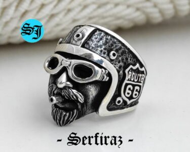 Route 66 Ring for Men 925 Sterling Silver – Biker Motorcycle Ring, Vintage Heavy Statement Jewelry, Gift for Him - Image 4