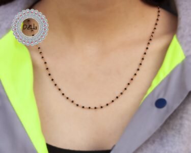 Black Stone Chain Necklace 925 Sterling Silver – Rosary Style Gemstone Chain, Minimal Jewelry Gift - Image 2