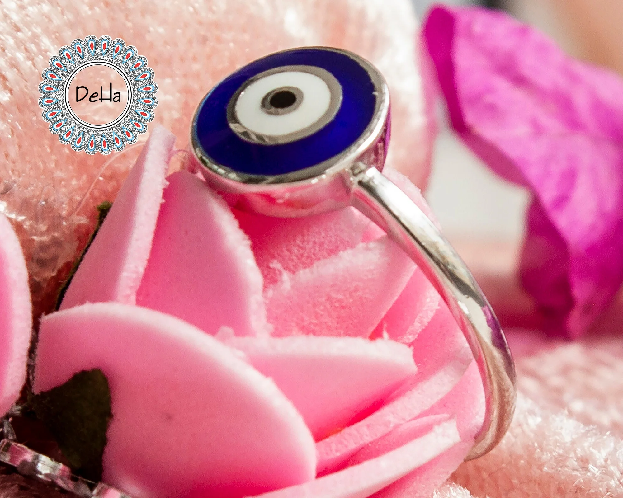 Blue Evil Eye Ring, Evil Eye Ring, Protection Ring, Silver Eye Ring, Blue Evil Eye, Eye Ring, Evil Eye Jewelry, Evil Eye, Eye Jewelry, Ring - Image 4