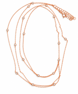925 Sterling Silver CZ Station Necklace, Long Silver Chain with Cubic Zirconia, Three Color Options - Image 7