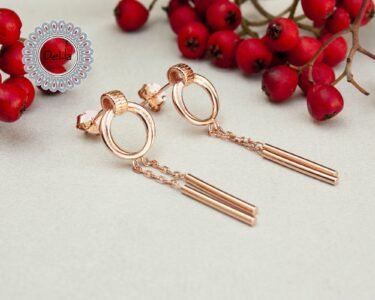 Dainty Dangle Gold Bar Earrings, Bar Earrings, Dainty Earring, Everyday Earrings, Dangle Earring, Gift for Her, Long Earrings, Earrings - Image 3