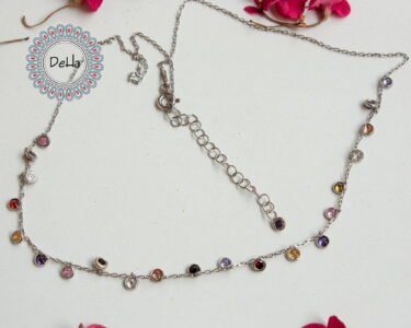 Cz Dangle Necklace, Multicolor Necklace, Dangle Necklace, Multi Colored, Cz Necklace, Colorful Necklace, Dangling Necklace, Summer Necklace - Image 8