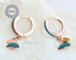 Dainty Butterfly Hoop Earrings, Butterfly Hoops, Hoop Earrings, Dangle Earrings, Butterfly Earrings, Butterfly Jewelry, Dainty Earrings, Hoops - Image 3