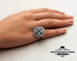 Big Round Ring, Large Round Ring, Big Statement Ring, Big Silver Ring, Big Ring, Unique Ring, Cocktail Ring, Geometric Ring, Boho Ring, Ring - Image 2