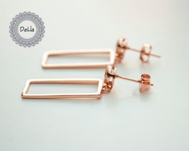 Elegant Stud Rectangle Earrings, Rectangular Earrings, Elegant Stud, Elegant Stud Earring, Elegant Studs, Rectangle Earrings, Earrings - Image 3