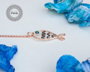 Aquamarine Fish Charm Necklace, Aquamarine Pendant, Fish Pendant, Aquamarine Jewelry, Summer Necklace, Ocean Necklace, Necklace for Gift - Image 5