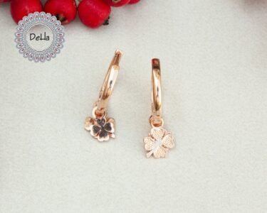 Clover Hoop Earrings 925 Sterling Silver – Dainty Lucky Charm Hoops, Minimal Jewelry Gift for Her - Image 6