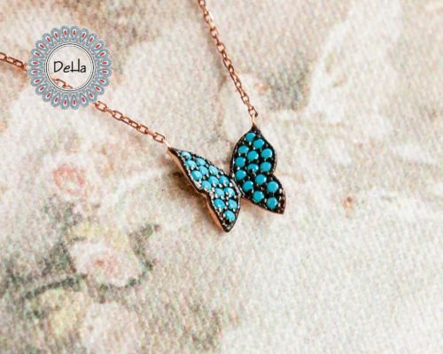 Blue Butterfly Charm, Small Butterfly, Butterfly Necklace, Everyday Necklace, Blue Butterfly, Blue Necklace, Animal Necklace, Butterfly Gift - Image 3