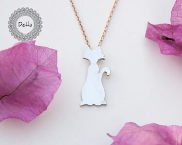 cat necklace 925 sterling silver cute cat pendant