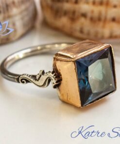Alexandrite Stone Ocean Animal Seahorse Antique Solitaire Ring, Alexandrite Jewelry, Handmade Ring, Anniversary Ring