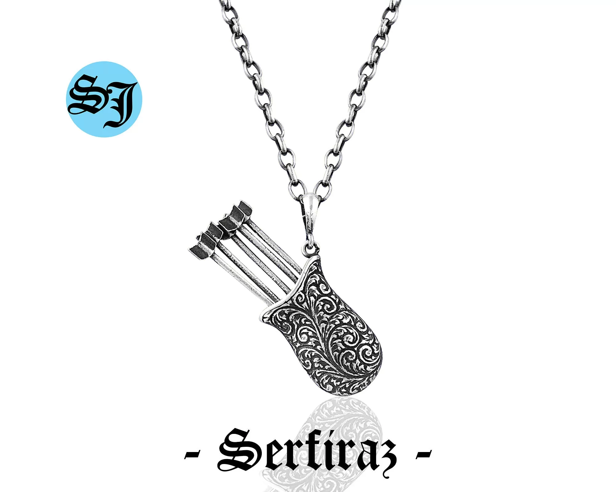 Arrow Quiver Necklace, Warrior Necklace, Arrow Charm, Warrior Gift, Necklace for Men, Friendship Necklace, Long Necklace, Arrow Jewelry