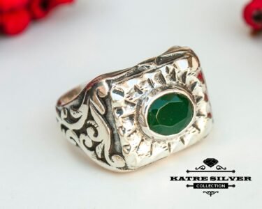 Antique Vintage Silver Green Jade Ring, Jade Ring, Jade Jewelry, Statement Ring, Green Stone Ring, Green Ring, Boho Ring, Vintage Ring, Jade - Image 9