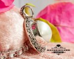 Bali Pearl Pendant, Bali Silver Pendant, Decorative Pendant, Bali Silver, Mother of Pearl, Pearl Pendant, Pearl Jewelry, Handmade Pendant - Image 4