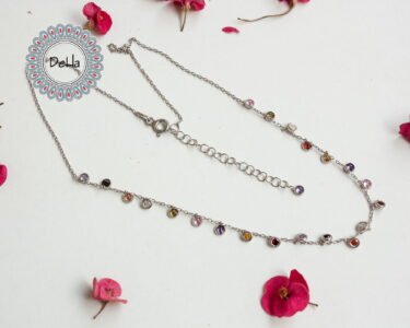 Cz Dangle Necklace, Multicolor Necklace, Dangle Necklace, Multi Colored, Cz Necklace, Colorful Necklace, Dangling Necklace, Summer Necklace - Image 6