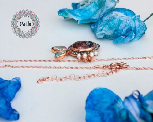 Dainty Aquamarine Shell Fish Necklace, Real Shell Necklace, Fish Necklace, Aquamarine Necklace, Fish Jewelry, Ocean Necklace, Summer Necklace - Image 6