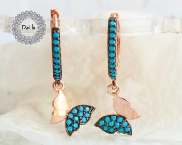 Dainty Butterfly Hoop Earrings, Butterfly Hoops, Hoop Earrings, Dangle Earrings, Butterfly Earrings, Butterfly Jewelry, Dainty Earrings, Hoops - Image 2