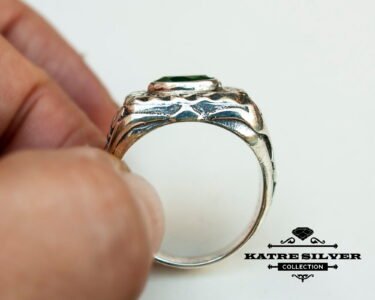 Antique Vintage Silver Green Jade Ring, Jade Ring, Jade Jewelry, Statement Ring, Green Stone Ring, Green Ring, Boho Ring, Vintage Ring, Jade - Image 7