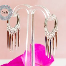 Cluster Drop Earring, Long Hoop Earrings, Silver Dangle Hoops, Dangle Hoop Earrings, Dangle Earrings, Dangle Hoops, Dangle Hoop, Silver Dangle