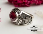 Big Statement Ring, Unique Mens Ring, Turkish Summer Jewelry, Turkish Ring, Ruby Ring, Cubic Zircon, Gift for Him, Boho Jewelry - Image 4