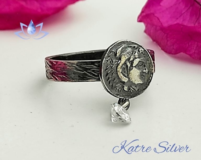 Ancient Coin Ring, Cz Coin Ring, Old Coin Ring, Silver Coin Ring, Coin Jewelry, Statement Ring, Handmade Ring, Gift For Her