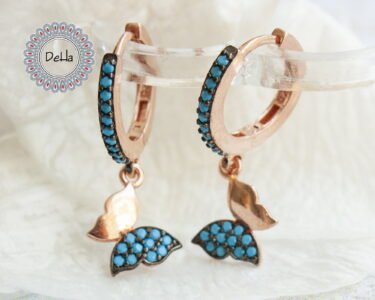 Dainty Butterfly Hoop Earrings, Butterfly Hoops, Hoop Earrings, Dangle Earrings, Butterfly Earrings, Butterfly Jewelry, Dainty Earrings, Hoops - Image 4