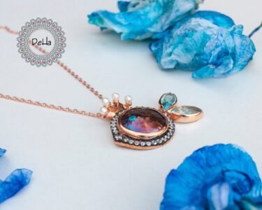 Aquamarine Fish Necklace 925 Sterling Silver – Shell Pendant Ocean Jewelry, Dainty Summer Gift for Her - Image 2