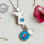 evil eye necklace 925 sterling silver angel pendant