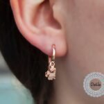 Clover Hoop Earrings, Clover Earrings, Silver Clover Hoops, Huggie Hoop Earrings, Charm Earrings, Silver Earrings, Earrings for Women, Clover