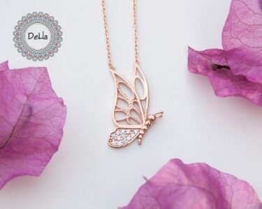butterfly necklace 925 sterling silver dainty pendant