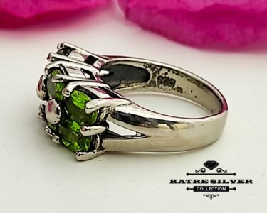 Peridot Ring 925 Sterling Silver – Green Gemstone Avant-Garde Ring, Unique Boho Jewelry Gift for Her - Image 6