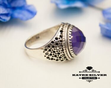 Big Purple Stone Ring, February Ring, Art Deco Amethyst, Purple Gemstone Ring, Purple Amethyst Ring, Amethyst Ring Silver, Amethyst Silver - Image 6