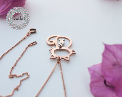 925 Sterling Silver Cat and Fish Necklace, Cat Lover, Silver Cat, Necklace Charm, Cat Gift, Cat Jewellery, Cat Charms, Cat Lover Gifts - Image 4