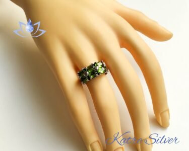 Peridot Ring 925 Sterling Silver – Green Gemstone Avant-Garde Ring, Unique Boho Jewelry Gift for Her - Image 2