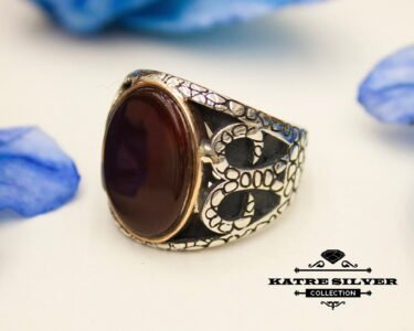 Ottoman Ring for Men 925 Sterling Silver – Agate Stone Turkish Ring, Antique Style Statement Jewelry Gift for Him - Image 4