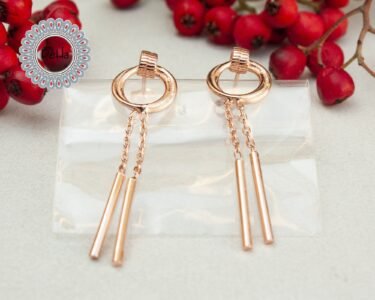 Dainty Dangle Gold Bar Earrings, Bar Earrings, Dainty Earring, Everyday Earrings, Dangle Earring, Gift for Her, Long Earrings, Earrings - Image 5
