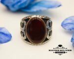 Agate Mens Ring, Turkish Silver Ring, Ottoman Men Ring, Ottoman Mens Ring, Antique Men Ring, Ottoman Ring, Men 925k Silver Ring, Agate, Aqeeq - Image 3