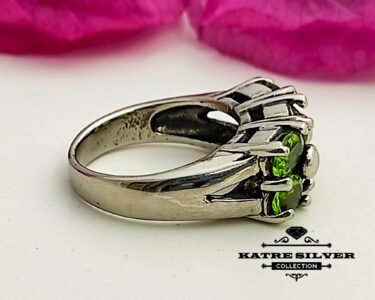 Peridot Ring 925 Sterling Silver – Green Gemstone Avant-Garde Ring, Unique Boho Jewelry Gift for Her - Image 5