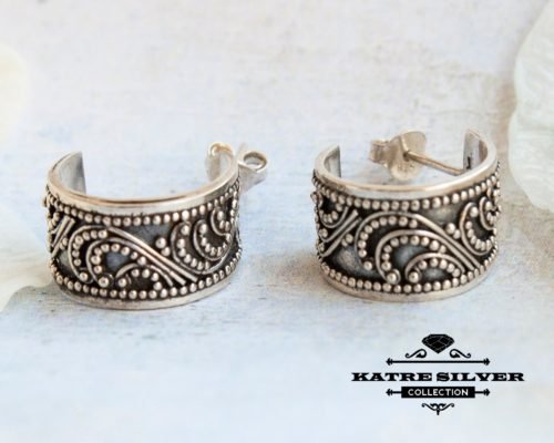 1980s Hoop Earrings, Small Hoop Earrings, 1980s Earrings, Vintage Earrings, Vintage Jewelry, Vintage Hoop,Made in Turkey - Image 5