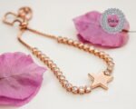 925 Sterling Silver Rose Gold Plated Slide Clasp Star Bracelet, Star Bracelet, Charm Bracelet, Slide Clasp Bracelet, Adjustable Bracelet - Image 4