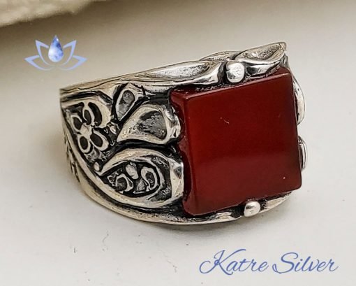 Aqeeq Ring, Agate Ring, 925 Silver Ring, Men Silver Ring, Mens Stone Ring, Unique Mens Ring, Agate Stone Ring, Gift for Him